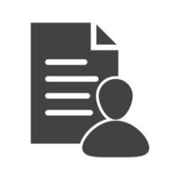 Customer Data Glyph Black Icon vector