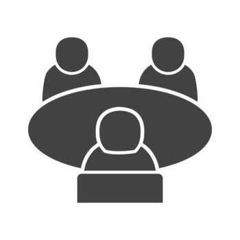 Panel Interview Glyph Black Icon vector
