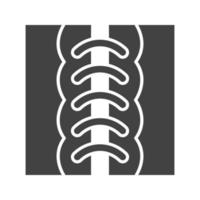 Seam Stitching Glyph Black Icon vector