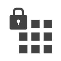 Passcode Lock II Glyph Black Icon vector