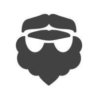 barba y bigote ii glifo icono negro vector