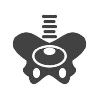 Hip Joint Glyph Black Icon vector
