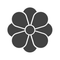 flor glifo icono negro vector