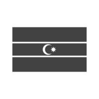 azerbaiyán glifo icono negro vector