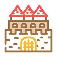 ilustración de vector de icono de color de cuento de hadas de castillo