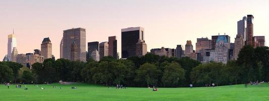 parque central de la ciudad de nueva york al atardecer panorama foto