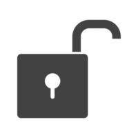 Unlock Glyph Black Icon vector