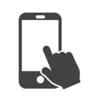 Touch Device II Glyph Black Icon vector