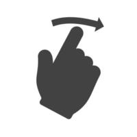 Swipe Right Glyph Black Icon vector