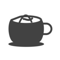 taza de café glifo icono negro vector