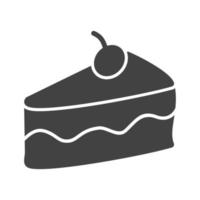 Slice of Cake II Glyph Black Icon vector