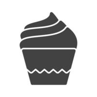 Cream Muffin Glyph Black Icon vector