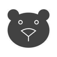 Bear Glyph Black Icon vector