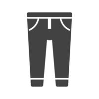 pantalones glifo icono negro vector