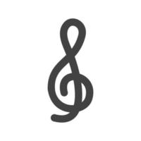 Treble Clef Glyph Black Icon vector