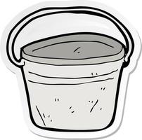 sticker of a cartoon metal bucket vector