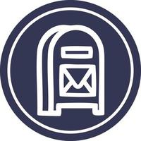 mail box circular icon vector