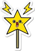 sticker of a cute cartoon magic wand vector