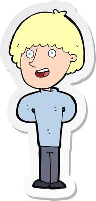 sticker of a cartoon happy man