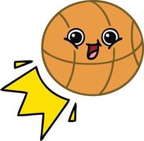cute cartoon basketball vector