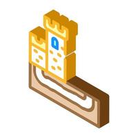 secret tunnel of castle isometric icon vector illustration