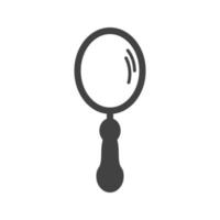 Hand Mirror Glyph Black Icon vector