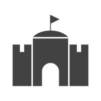 Castle with Flag Glyph Black Icon vector