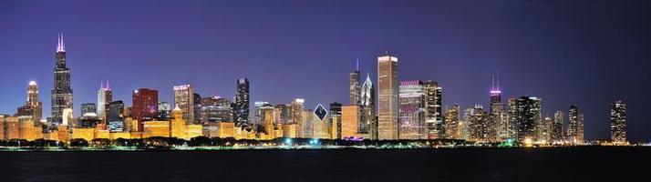 Chicago night panorama photo