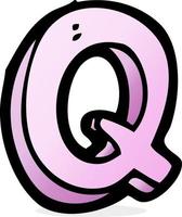 cartoon letter Q vector