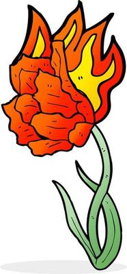 cartoon flaming flower