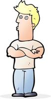 cartoon man with folded arms vector