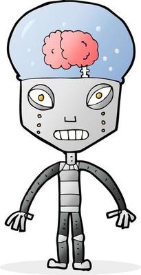 cartoonw weird robot