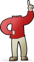 cartoon headless body with raised hand vector