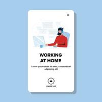 Working Home Freelancer Programmer Designer Vector Illustration