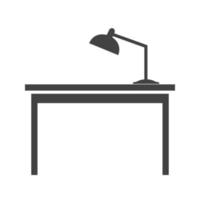 Working Desk Glyph Black Icon vector