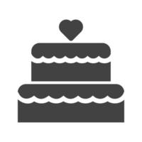 pastel de boda i glifo icono negro vector