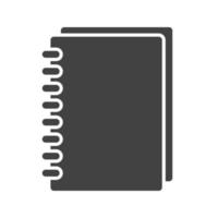 cuaderno espiral glifo icono negro vector
