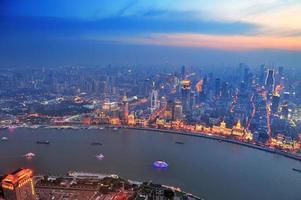 Shanghai aerial at sunset photo