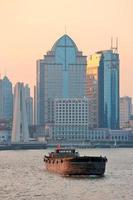 Shanghai Huangpu River with boat photo