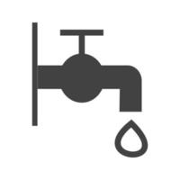 Water Tap Glyph Black Icon vector