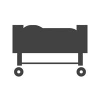 Stretcher Glyph Black Icon vector