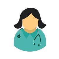 Female Doctor Flat Multicolor Icon vector