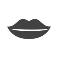 Lips Glyph Black Icon vector