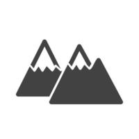 Mountains Glyph Black Icon vector