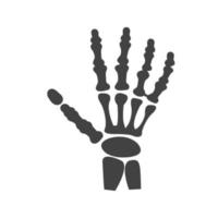 Hand Skeleton Glyph Black Icon vector