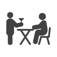 Waiter Serving Glyph Black Icon vector