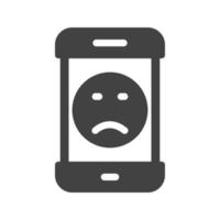 Sad Face Glyph Black Icon vector