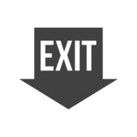 Exit Glyph Black Icon vector