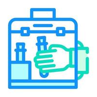 vacuum chamber for work with vaccine color icon vector illustration