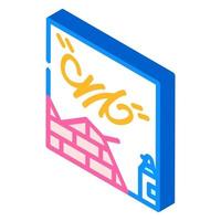 graffiti on wall isometric icon vector illustration